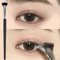 Pinceau de maquillage multifonction en forme d'éventail manche en bois cils doux mascara