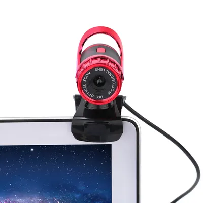 Webcam USB haute définition à Vision nocturne rotative 360 degrés avec micro à clipser pour