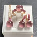 Ensemble de bijoux en cristal plaqué or rose pour femme bague boucles d'oreilles collier