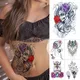 Autocollant de tatouage temporaire horloge Rose Catrina Flash hibou beauté du corps Art pour