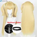 Perruque de Cosplay Misa Amane de 70cm de Long Collier Ras du Cou de Couleur Jaune Accessoires de