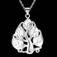 Collier en argent Sterling 925 pour femmes pendentif rétro élégant en forme d'arbre bijoux à la
