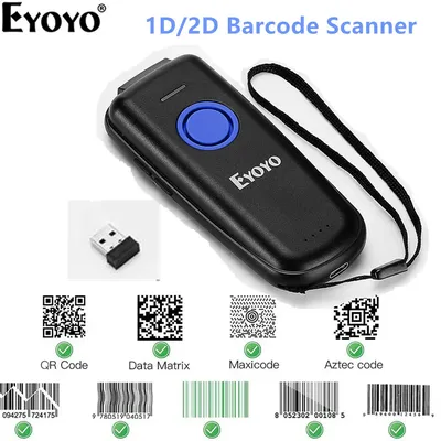 Eyoyo – Scanner de codes QR Portable Bluetooth EY-023 2D lecteur de codes à barres Compatible