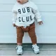 Toddler Baby Boys Newest Spring Fall Casual Suit Letter Printed Long Sleeve Pullover Tops+Pocket