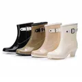 Bottes de Rinçage de Pluie pour Femme Chaussures d'Eau Imperméables Antidérapantes à Talons