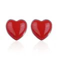Boucles d'oreilles en forme de cœur rouge pour femme bijoux en argent Sterling 925 cadeau de saint