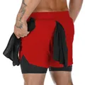 Camo Running Shorts pour hommes 2 en 1 Double-pont vaccage rapide dean M dehors Shorts Fitness