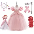 Robe de princesse Ariel pour petites filles robe d'été rose sirène élégante pour bébé fille fête