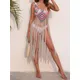 Robe de plage sans manches pour femmes Cover-up de Bikini découpé robe d'été à glands ajourée 12