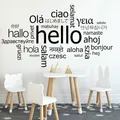 Hello in Different Languages Wall Decal Office Welcome Vinyl Sticker Living Room Irritation