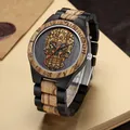 Montre tête de mort en bois gravée pour homme montres à cadran en bois horloge homme Seton Punk