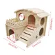 K5DC – petit Animal domestique cache Hamster maison de luxe deux couches cabane en bois