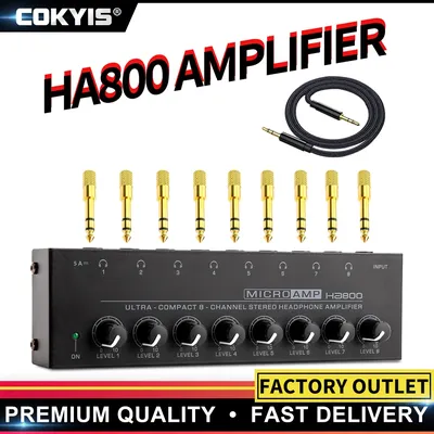 Amplificateur de casque Audio HA800 à 8 canaux microampli stéréo pour mixeur de musique