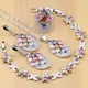 Ensemble de bijoux multicolores en argent 925 pour femmes boucles d'oreilles pendentif bague
