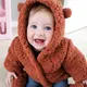 Manteau en peluche d'agneau pour bébé fille et garçon de 0 à 3 ans Cardigan à capuche à manches