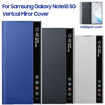 Étui à rabat miroir vue claire pour Samsung Galaxy Note 10 Note10 5G Note X Smart View
