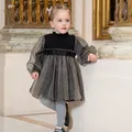 MACBlack-Robe de princesse en maille pour fille costume de fête pour enfants bébé automne hiver