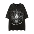 T-shirts Vintage Grunge Y2k chats gothiques surdimensionnés pour hommes T-shirts rétro Harajuku