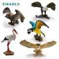 Figurines miniatures de théâtre aigle à tête blanche grue à tête blanche perroquet oiseau modèle