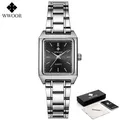 WWOOR-Montre-bracelet carrée noire pour femme petit bracelet habillé montres pour femme marque