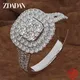 ZDADAN-Bague CZ carrée en argent regardé 925 pour femme accessoires de bijoux fantaisie cadeau en