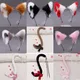 Bandeau de Cheveux en Fourrure pour Fille et Femme Renard Rouge Loups Chat Oreille Sauna