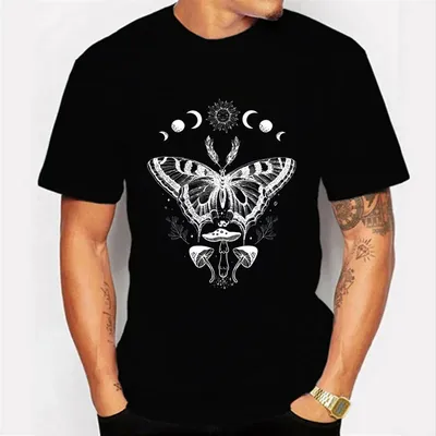 T-shirt Indie Int pour homme Art graphique Chemises classiques Esthétique vintage Insect Bug