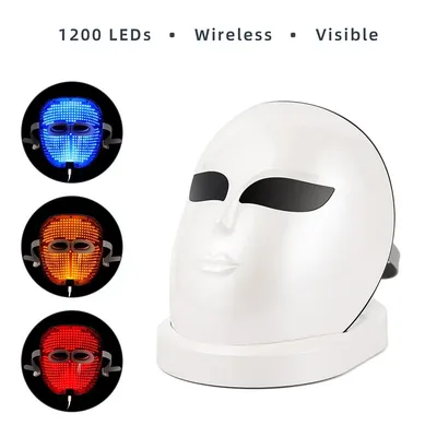 Masque facial aste à 1200 lumières LED 3 couleurs thérapie photonique soin de la peau