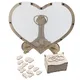 Livre d'or de mariage Transparent boîte de dépôt de cœurs rustique avec 80 cœurs en bois