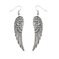 Creative nouveau rétro ange ailes boucles d'oreilles plume boucles d'oreilles dames alliage argent