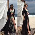 Robe d'été en mousseline de soie pour femmes cover-up pour bikini tunique Industries ong pour