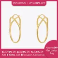 ENFASHION – grandes boucles d'oreilles pour femmes ovales couleur or bijoux à la mode cadeau