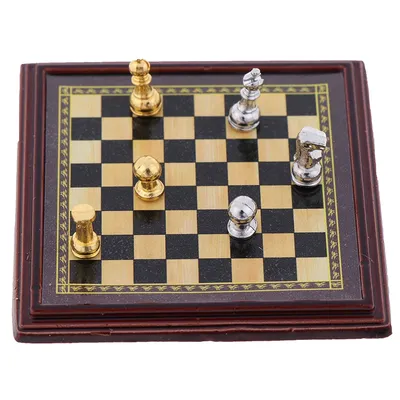 Ensemble d'échecs miniatures internationaux pour maison de poupée échelle 1/12 meubles de maison