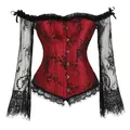 Corset à manches longues en dentelle pour femmes Vintage style victorien rétro Burlesque