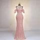 MINN-Robe de Soirée Sirène Rose à Paillettes pour Femme Trompent Col en Trou de Serrure Robes de