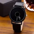 Montre-bracelet à quartz en cuir noir pour hommes montres de sport créatives mode Paidu bas prix