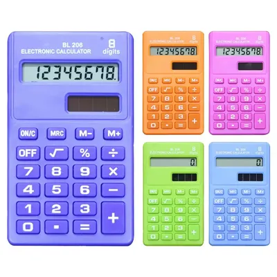 Mini calculatrice de poche à énergie solaire pour étudiants et enfants 8 chiffres bouton 24.com