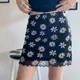 Mini jupe droite courte à volants pour femmes Kawaii imprimé peinture à l'huile taille haute