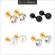 Boucles d'oreilles en cristal de luxe pour femmes Imitation perle ronde en acier inoxydable de 4mm