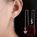Boucles d'oreilles pendantes en forme d'étoile et de lune pour femme bijoux de personnalité