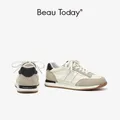 BeauToday – baskets à lacets pour femmes Patchwork couleurs peu profondes bout rond chaussures