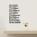 Autocollants muraux en vinyle avec règles de la maison espagnole stickers citation de famille