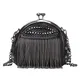 Annmouler – sac à bandoulière avec chaîne et pendentif pour femmes sac à main de Style Punk noir