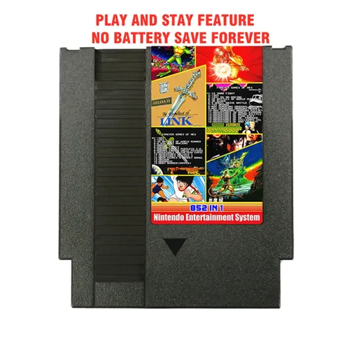 Cartouche de jeu à puce améliorée pour Console de jeu vidéo NES, 72 broches, carte de jeu 852 en 1, pour Support PAL/NTSC, économie