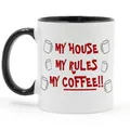 Tasse en céramique My House My Rules tasse à café tasse à thé au lait cadeau livraison directe