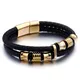 Bracelets ronds en cuir double couche pour hommes fermoir magnétique en métal bracelet d'affaires