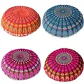 Taie d'oreiller décorative Mandala pour canapé coussins de sol rond pouf 80x80 cm