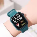 Montre-bracelet de sport LED avec bracelet en silicone pour enfants montre pour garçons et filles