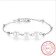 Bracelet à breloques en argent regardé 925 pour femme perles en argent bracelet réglable bijoux