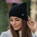 Bonnet tricoté de couleur unie pour femme bonnet chaud et extensible sans bords couvre-chef